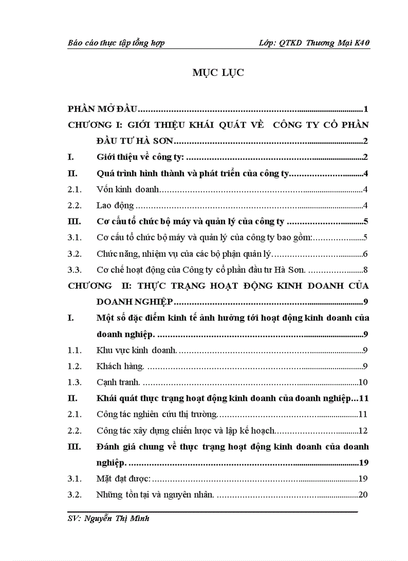 Phương hướng và biện pháp phát triển của Công ty Cổ phần đầu tư Hà Sơn