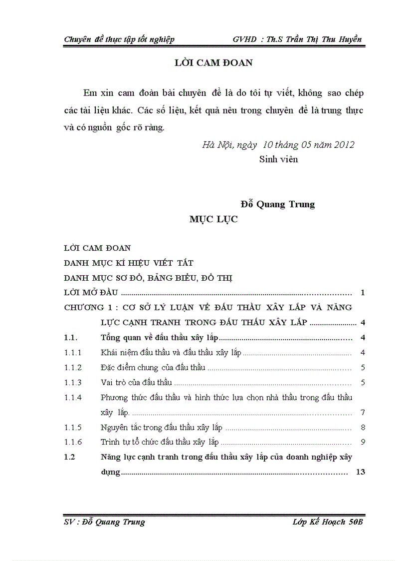 Nâng cao năng lực cạnh tranh trong công tác đấu thầu xây lắp của công ty TNHH xây dựng một thành viên xây dựng Cầu 75 giai đoạn 2012 2020