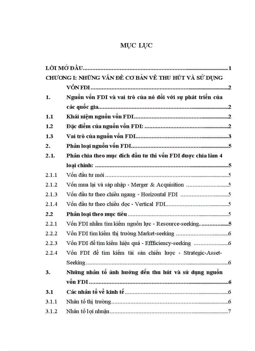 Thu hút và sử dụng nguồn vốn FDI ở Việt Nam thưc trạng và giải pháp