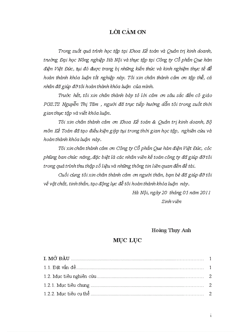 Đánh giá tình hình cung ứng và hạch toán nguyên vật liệu tại công ty cổ phần Que hàn điện Việt Đức 4