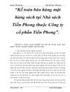 Kế toán bán hàng mặt hàng sách tại Nhà sách Tiền Phong thuộc Công ty cổ phần Tiền Phong