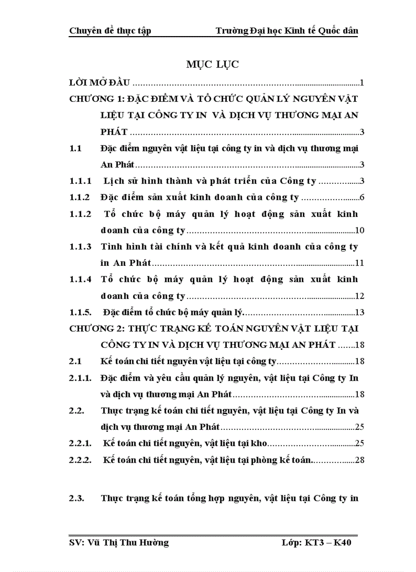 Kế toán nguyên vật liệu tại công ty in và dịch vụ thương mại an pháT