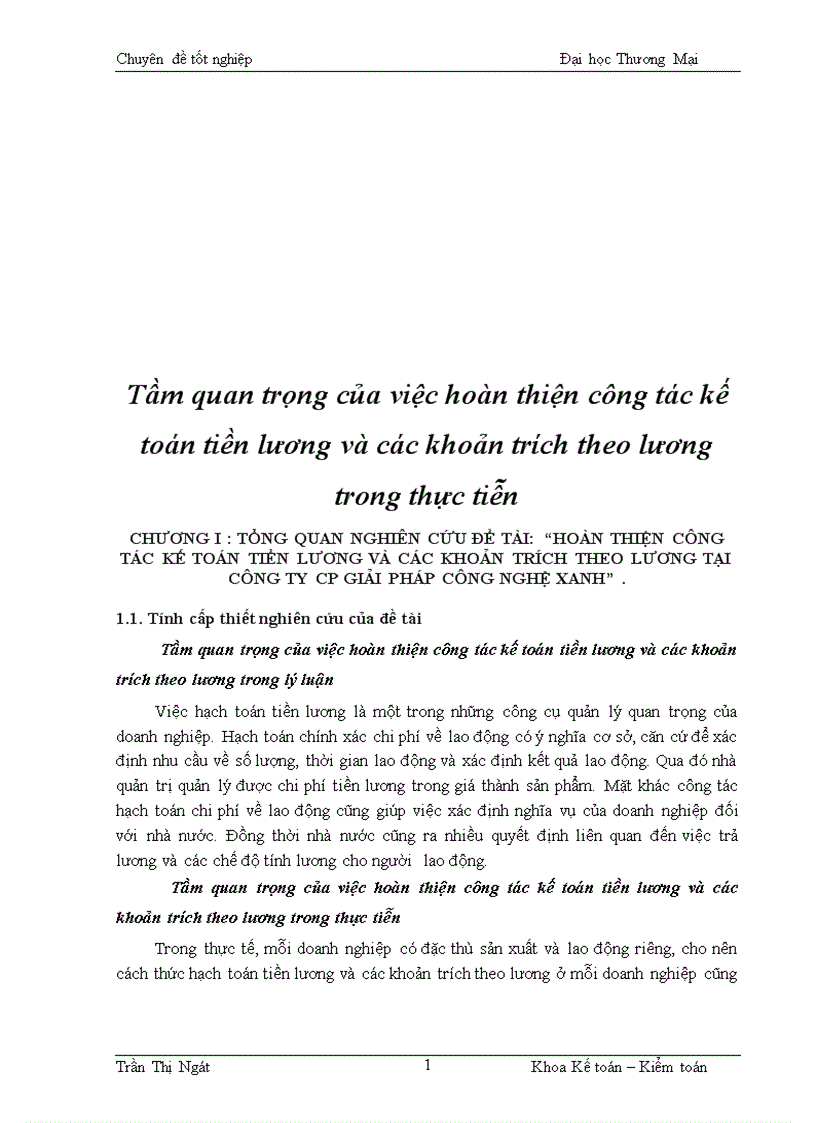 Tầm quan trọng của việc hoàn thiện công tác kế toán tiền lương và các khoản trích theo lương trong thực tiễn 1