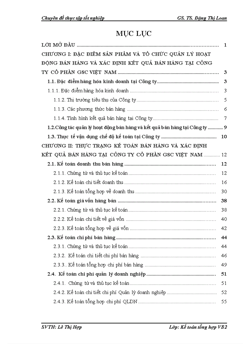 Đánh giá thực trạng và phương huớng hoàn thiện kế toán bán hàng và xác định kết quả bán hàng tại Công ty cổ phần GSC Việt Nam