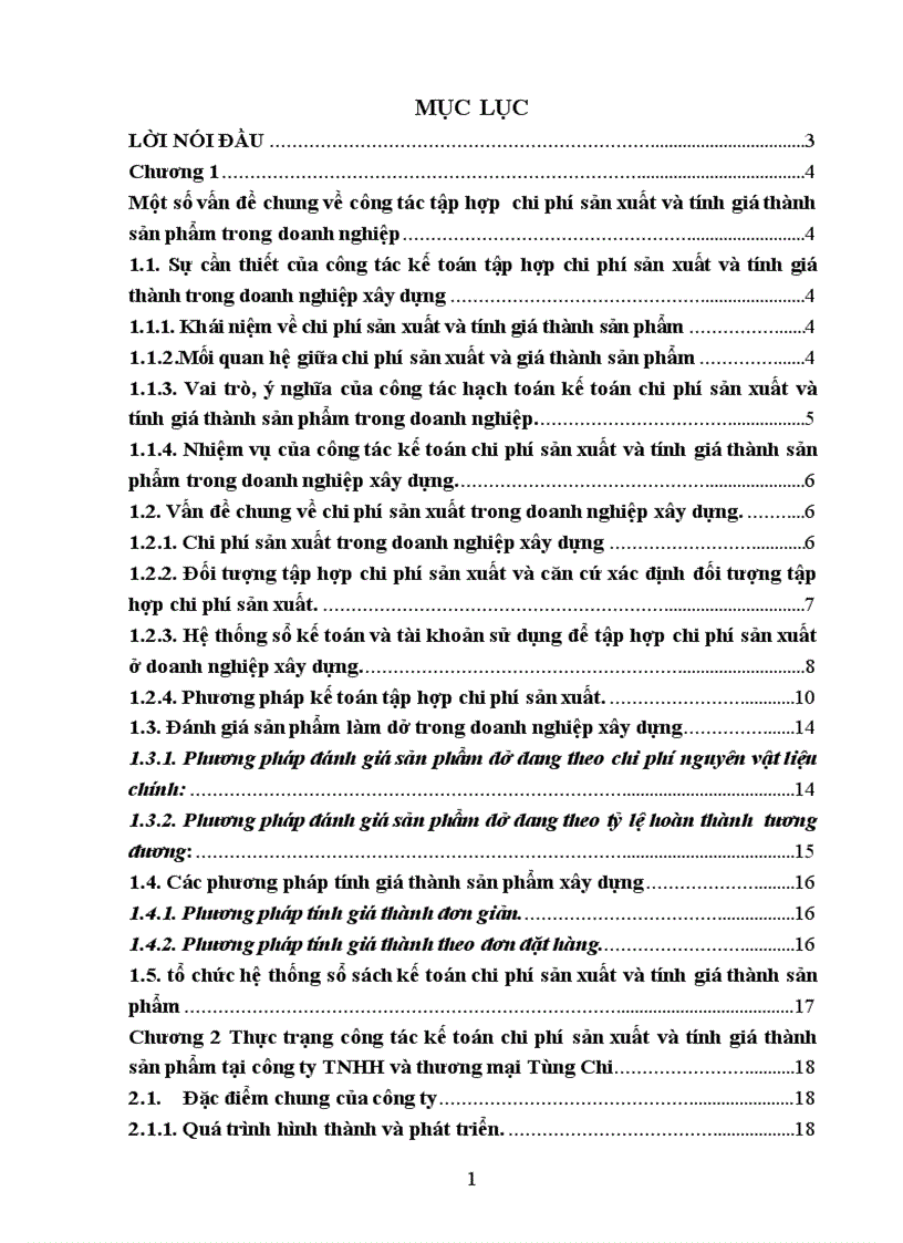 Hoàn thiện công tác kế toán tập hợp chi phí sản xuất và tính giá thành sản phẩm ở công ty TNHH và thương mại Tùng Chi 49