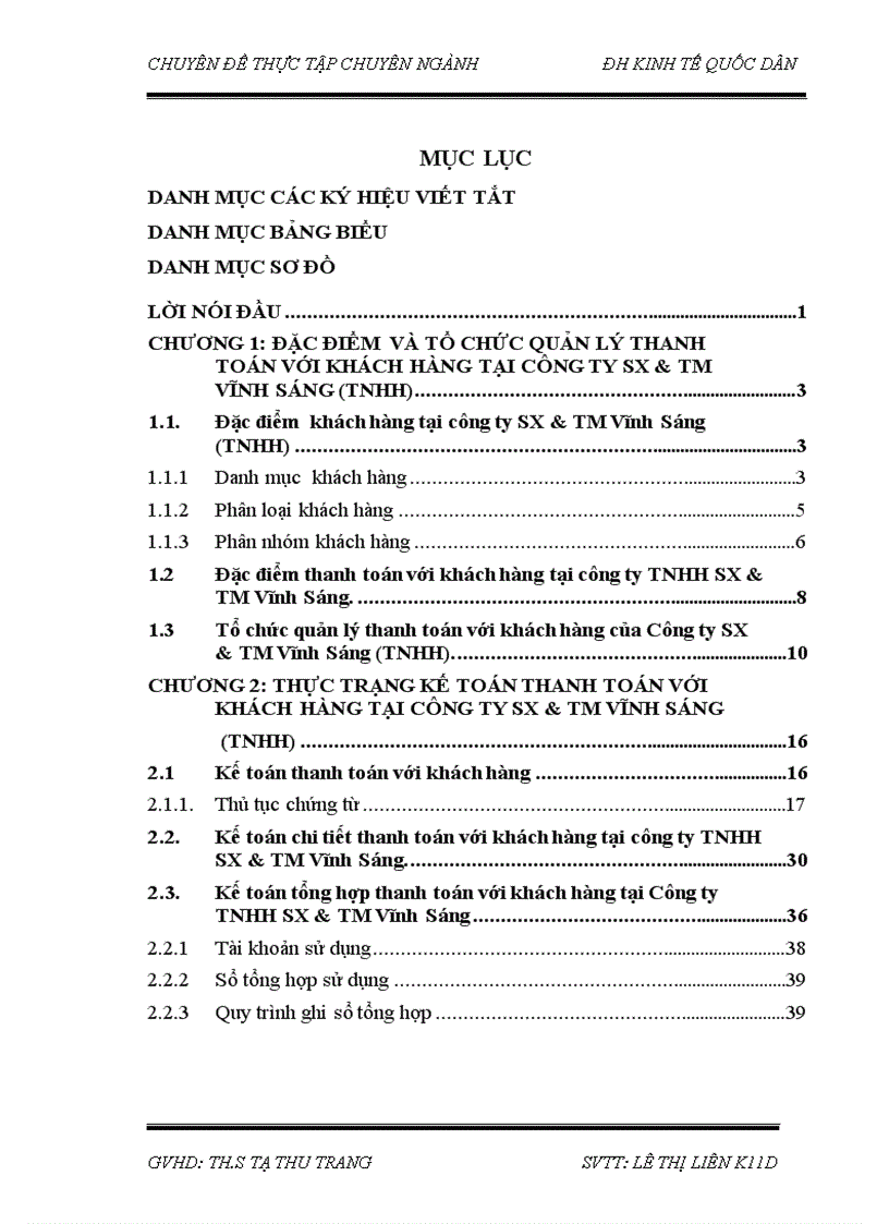 Kế toán thanh toán với khách hàng tại công ty sx tm vĩnh sáng tnhh