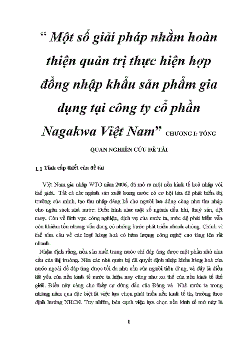 Một số giải pháp nhằm hoàn thiện quản trị thực hiện hợp đồng nhập khẩu sản phẩm gia dụng tại công ty cổ phần Nagakwa Việt Nam 4