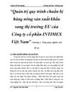 Quản trị quy trình chuẩn bị hàng nông sản xuất khẩu sang thị trường EU của Công ty cổ phần INTIMEX Việt Nam 1