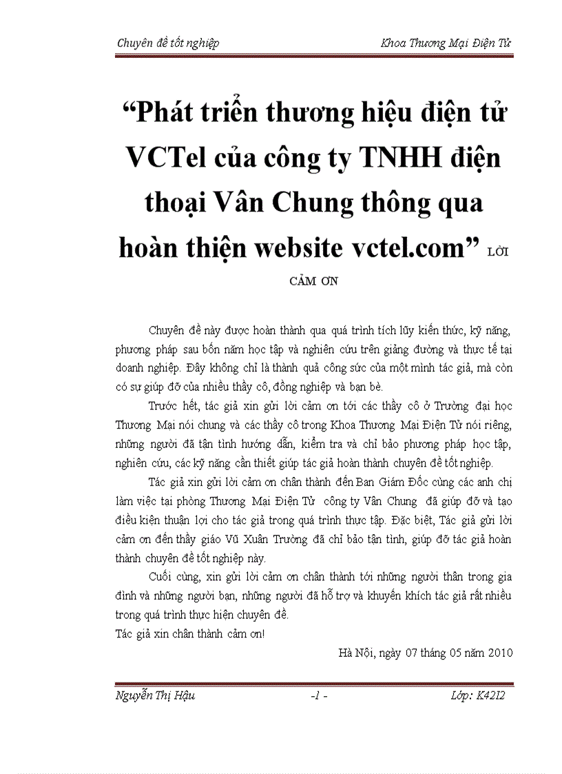 Phát triển thương hiệu điện tử VCTel của công ty TNHH điện thoại Vân Chung thông qua hoàn thiện website vctel com 5