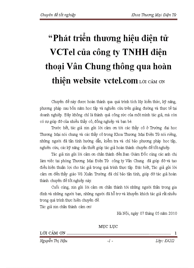 Phát triển thương hiệu điện tử VCTel của công ty TNHH điện thoại Vân Chung thông qua hoàn thiện website vctel com 4