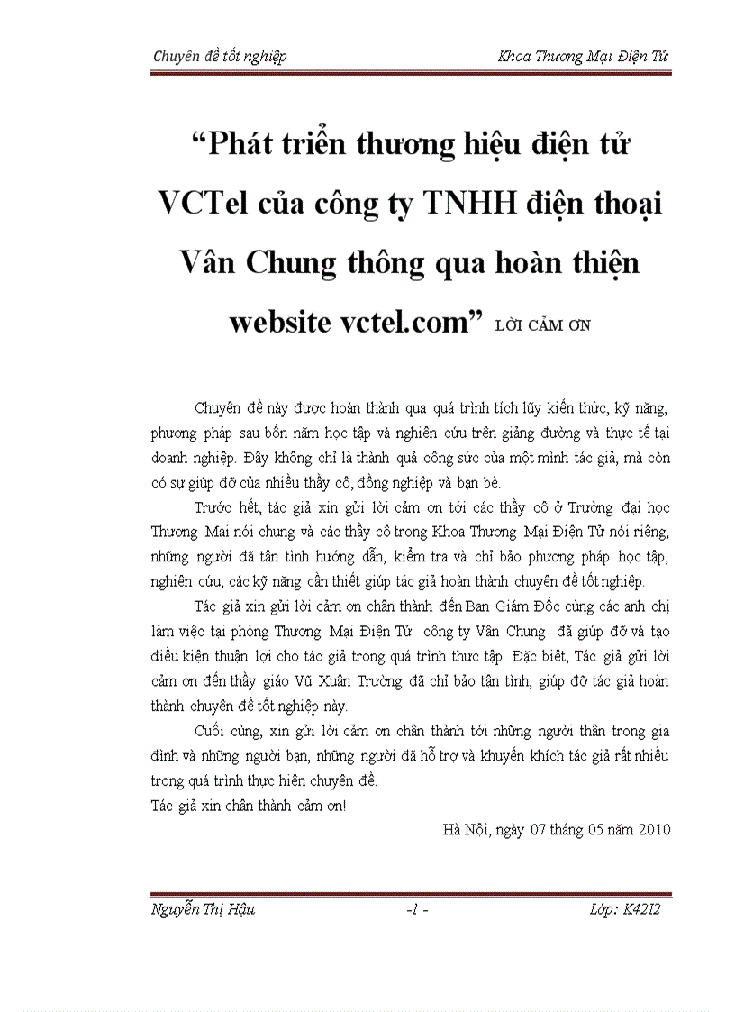 Phát triển thương hiệu điện tử VCTel của công ty TNHH điện thoại Vân Chung thông qua hoàn thiện website vctel com 6