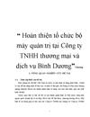 Hoàn thiện tổ chức bộ máy quản trị tại Công ty TNHH thương mại và dịch vụ Bình Dương