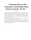 Giải pháp nâng cao chất lượng phục vụ tại bộ phận buồng khách sạn Tây Hồ Hà Nội 4