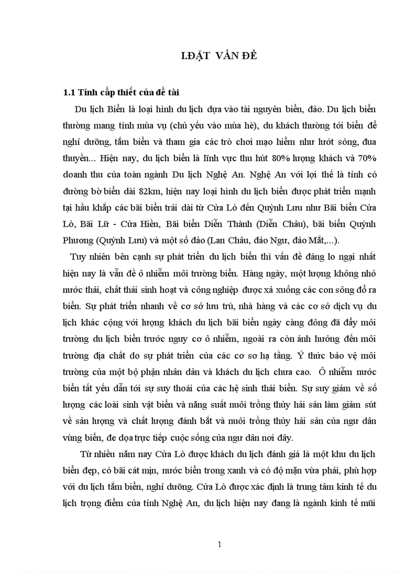 Đánh giá ảnh hưởng của hoạt động phát triển du lịch biển đến môi trường thị xã Cửa Lò tỉnh Nghệ An 2008 101