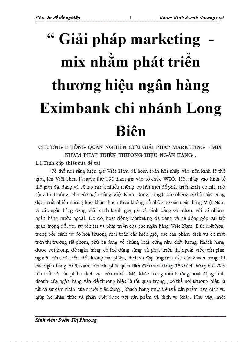 Giải pháp marketing mix nhằm phát triển thương hiệu ngân hàng Eximbank chi nhánh Long Biên 3