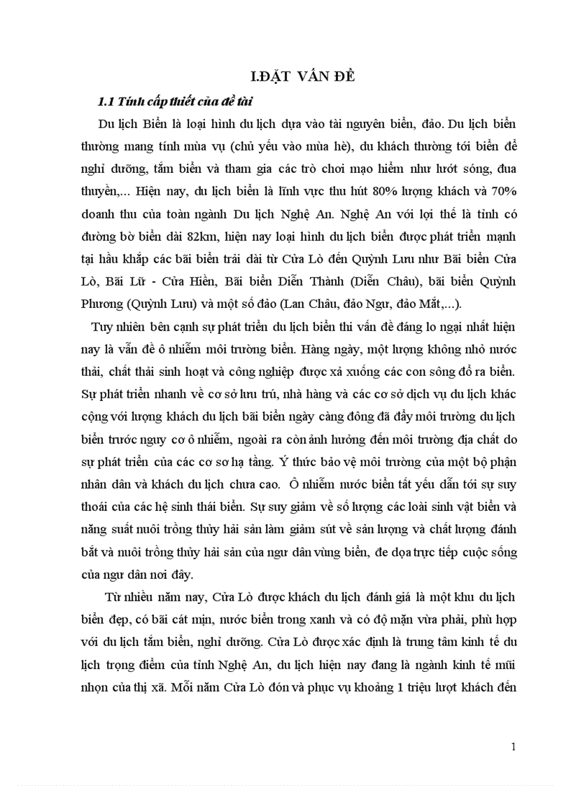Đánh giá ảnh hưởngcủa hoạt động phát triển du lịch biển đến môi trường thị xã Cửa Lò tỉnh Nghệ An 2008 101