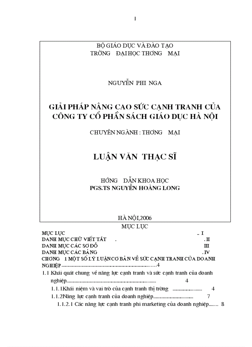 Giải pháp nâng cao sức cạnh tranh của công ty cổ phần sách giáo dục Hà Nội