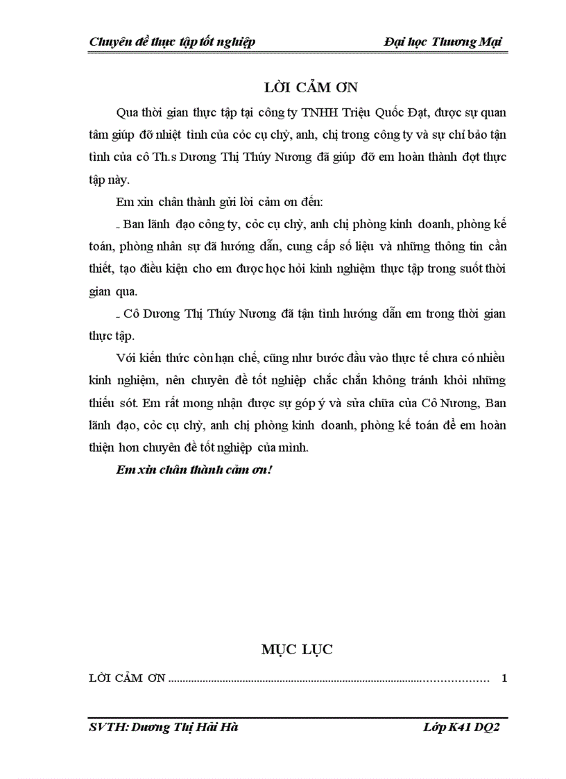 Phân tích và đánh giá thực trạng cạnh tranh của công ty tnhh triệu quốc đạt