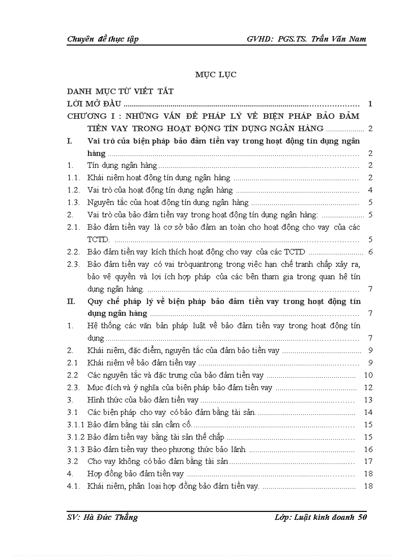 Quy chế pháp lý về biện pháp bảo đảm tiền vay và thực tiễn áp dụng tại chi nhánh sở giao dịch I ngân hàng đầu tư và phát triển Việt Nam