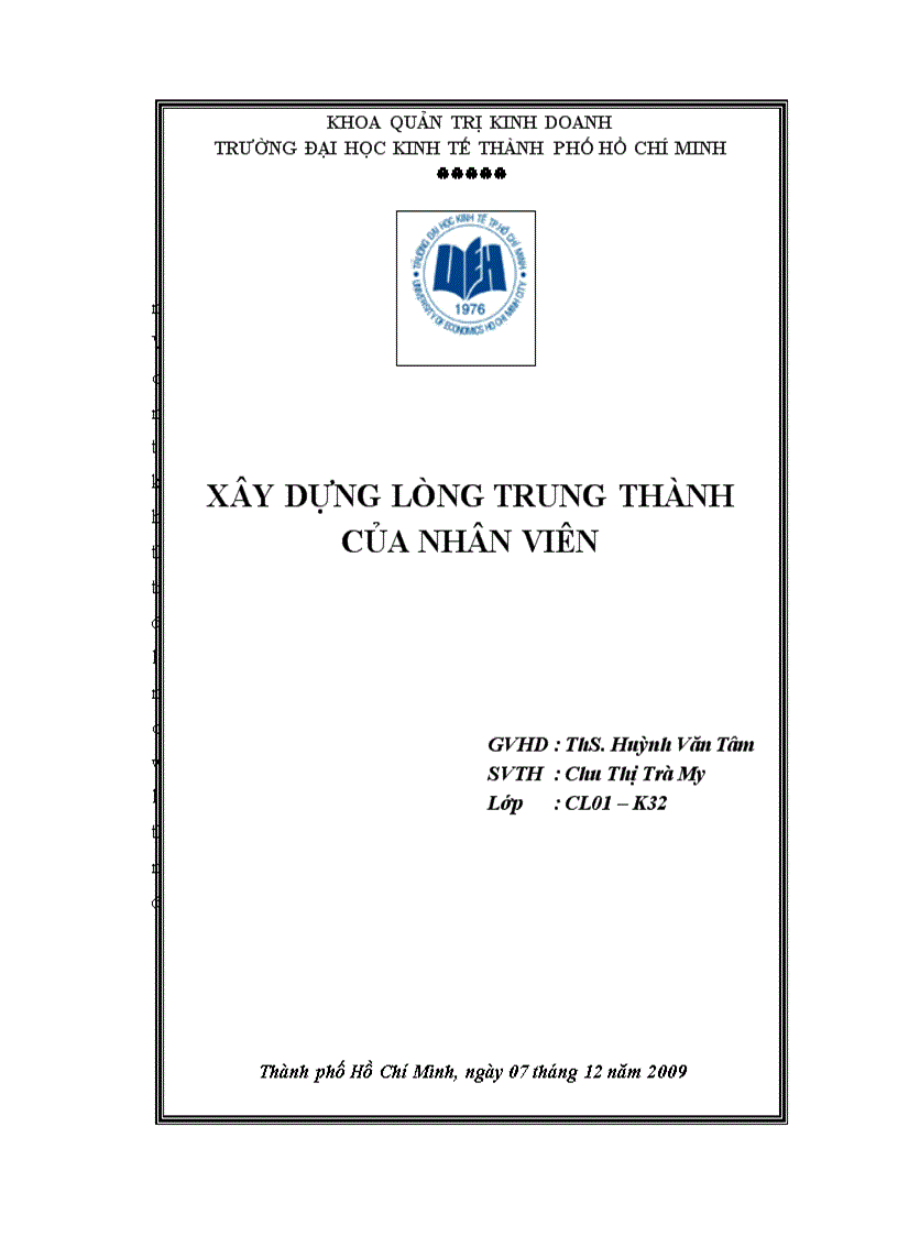 Xây dựng lòng trung thành của nhân viên