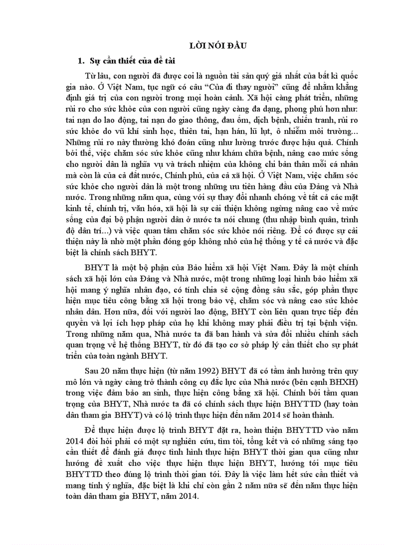 BHYTTD ở Việt Nam Thực trạng và giải pháp