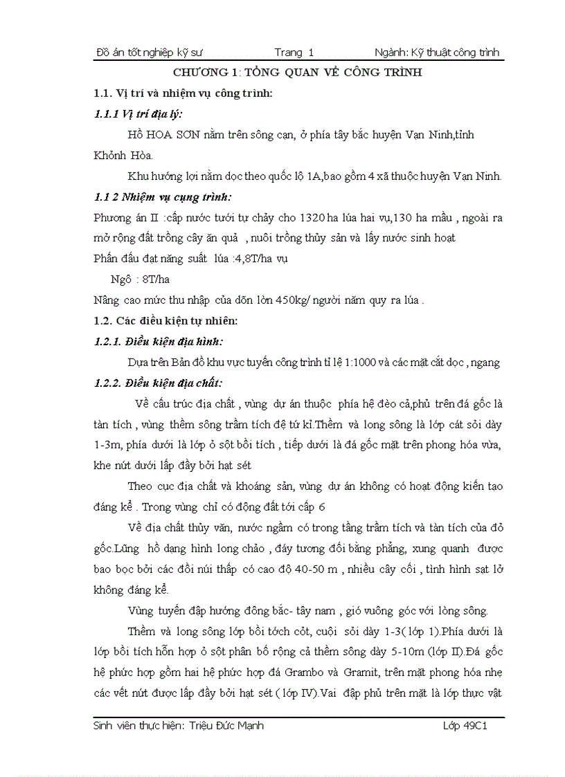 Thiết kế cống lấy nước