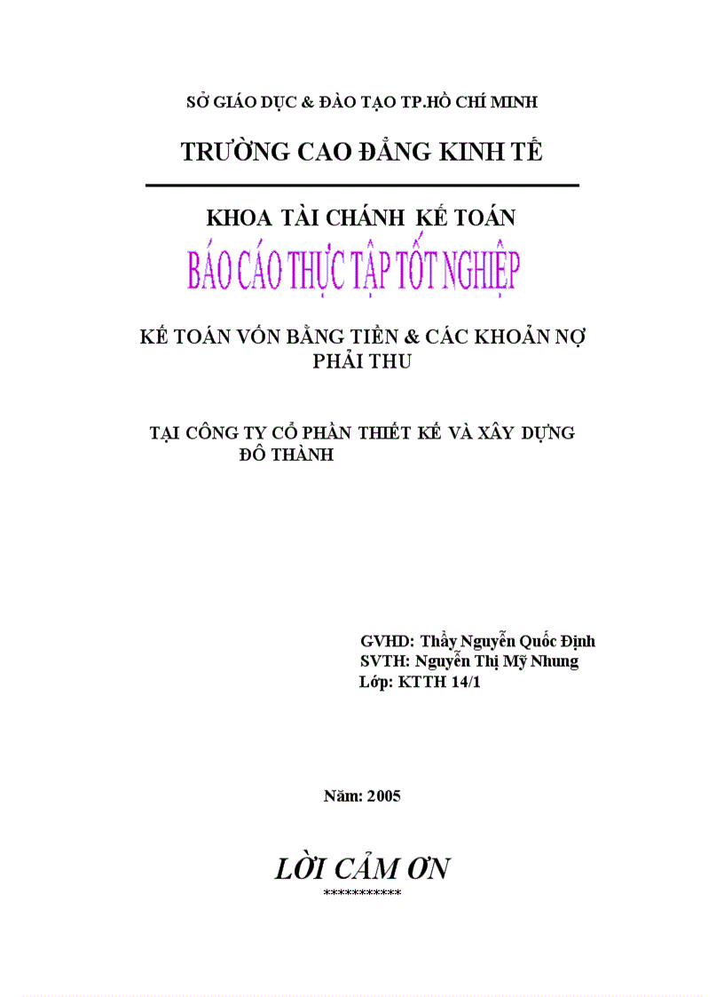 Kế toán vốn bằng tiền và các khoản phải thu phải trả