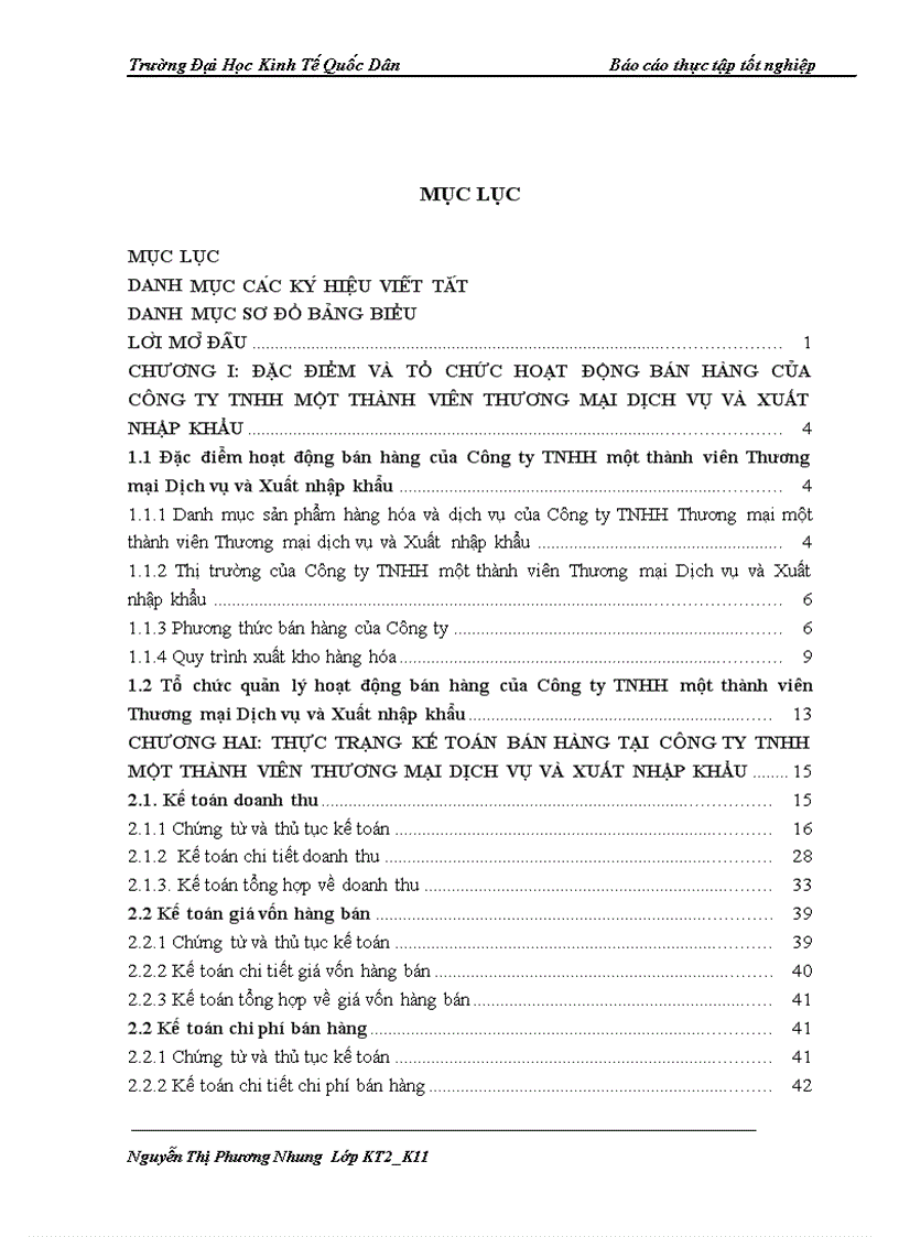 Hoàn thiện công tác kế toán bán hàng tại công ty TNHH một thành viên Thương mại Dịch vụ và Xuất nhập khẩu 1