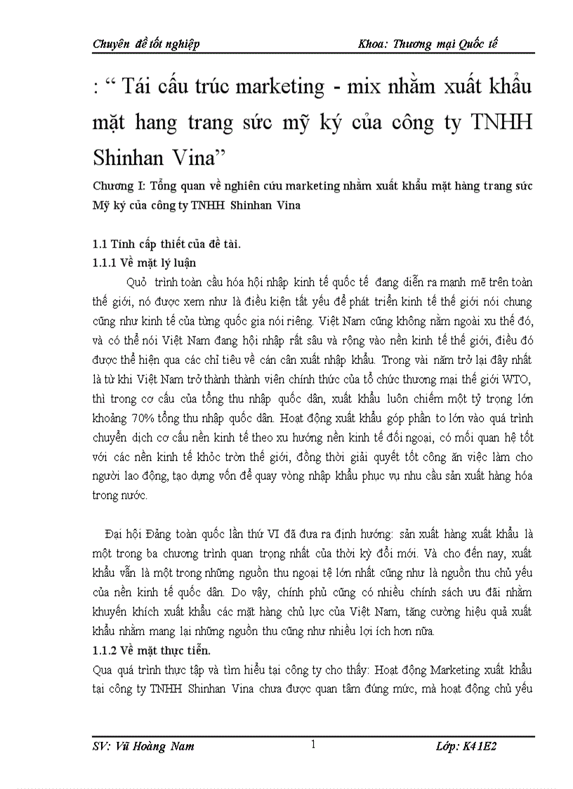 Tái cấu trúc marketing mix nhằm xuất khẩu mặt hang trang sức mỹ ký của công ty TNHH Shinhan Vina 4