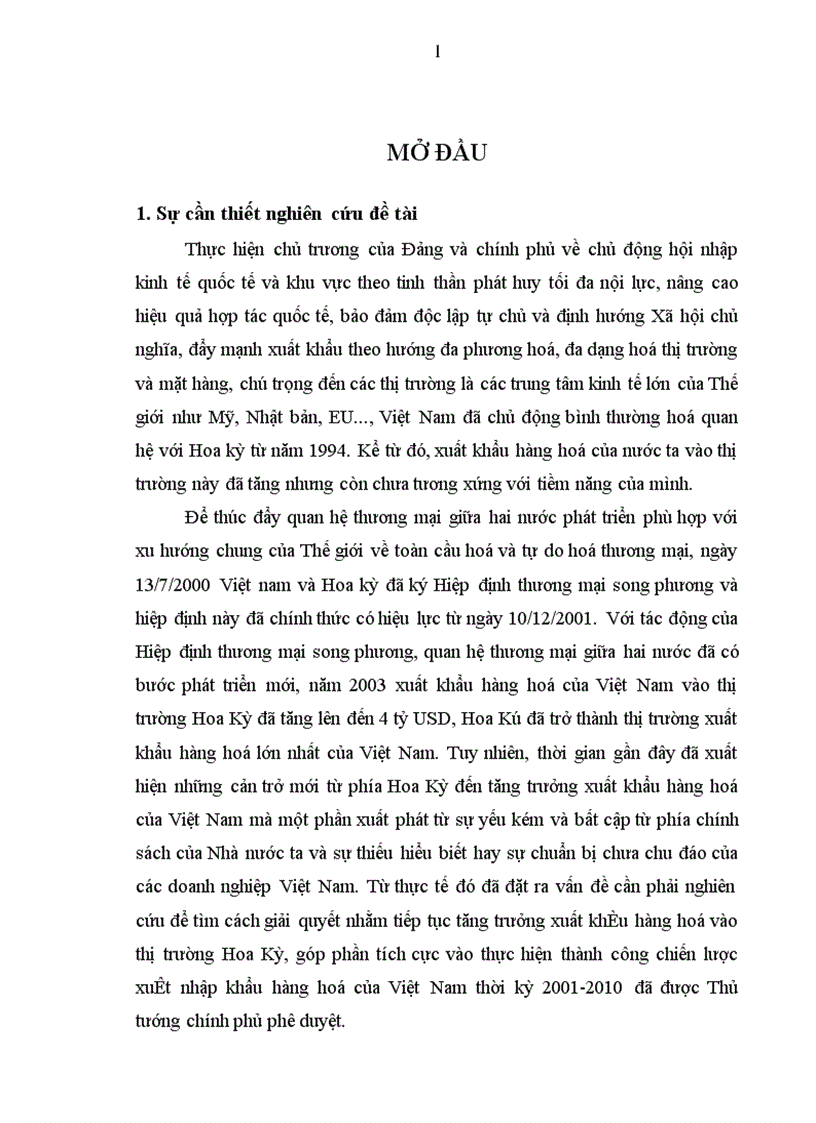 Một số giải pháp nhằm đẩy mạnh xuất khẩu vào thị trường Hoa Kỳ của các doanh nghiệp Việt Nam thời kỳ đến năm 2010 1