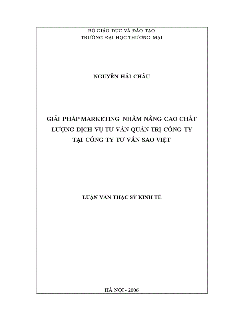Giải pháp marketing nhằm nâng cao chất lượng dịch vụ tư vấn quản trị công ty tại công ty tư vấn sao việt 1