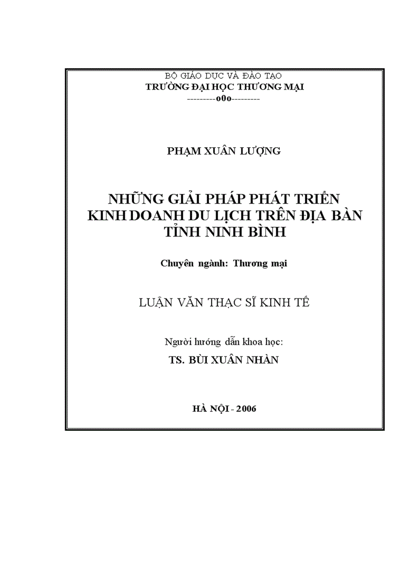 Những giải pháp phát triển kinh doanh du lịch trên địa bàn tỉnh ninh bình 1