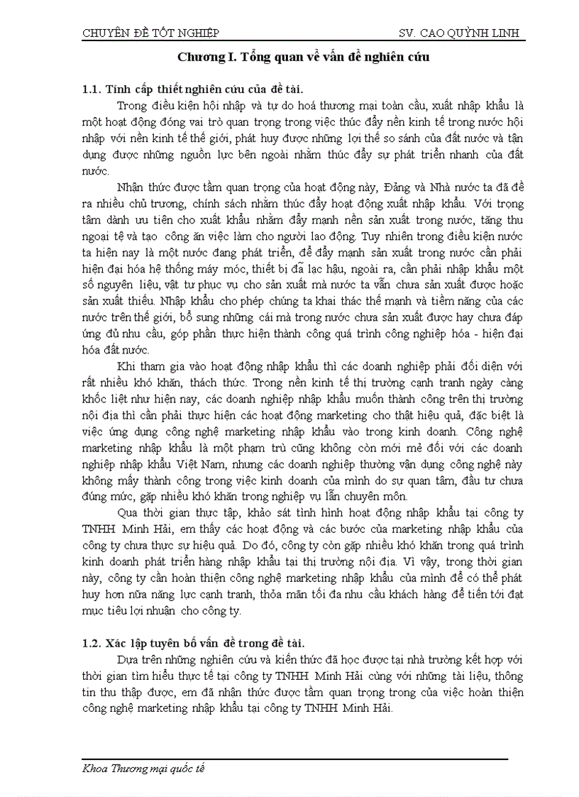 Hoàn thiện công nghệ marketing nhập khẩu vật liệu xây dựng xuất xứ Trung Quốc của công ty TNHH Minh Hải