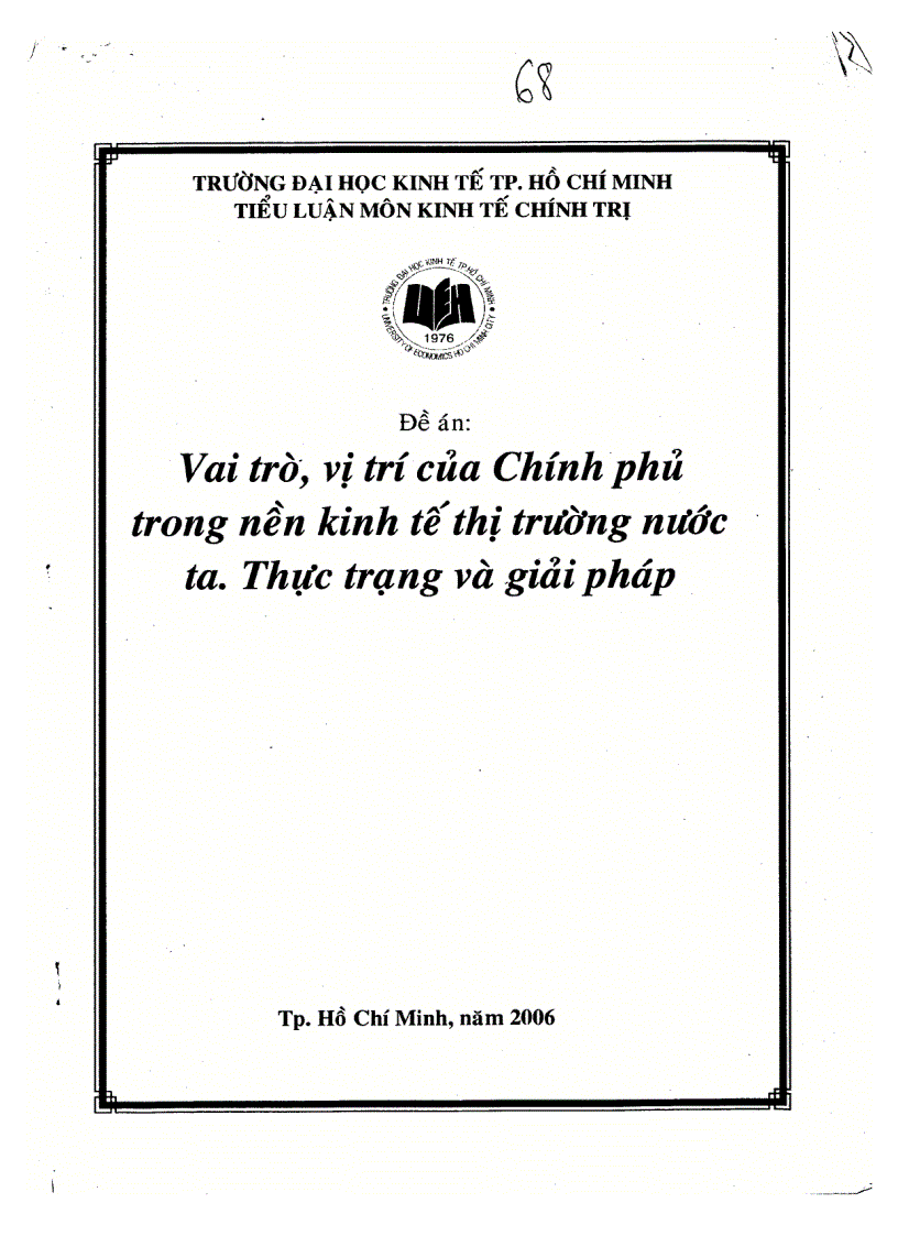 Vai trò vị trí của chính phủ trong nền kinh tế thị trường ở nước ta