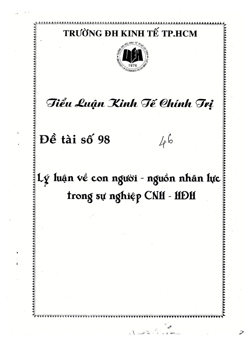 Lý luận về con người trong sự nghiệp CNH HĐH