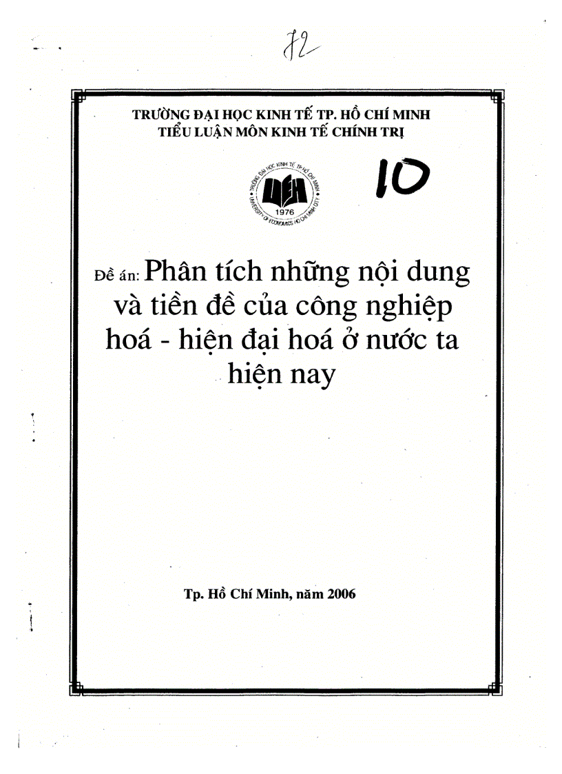 Phân tích nội dung và tiền đề của CNH HĐH ở nước ta