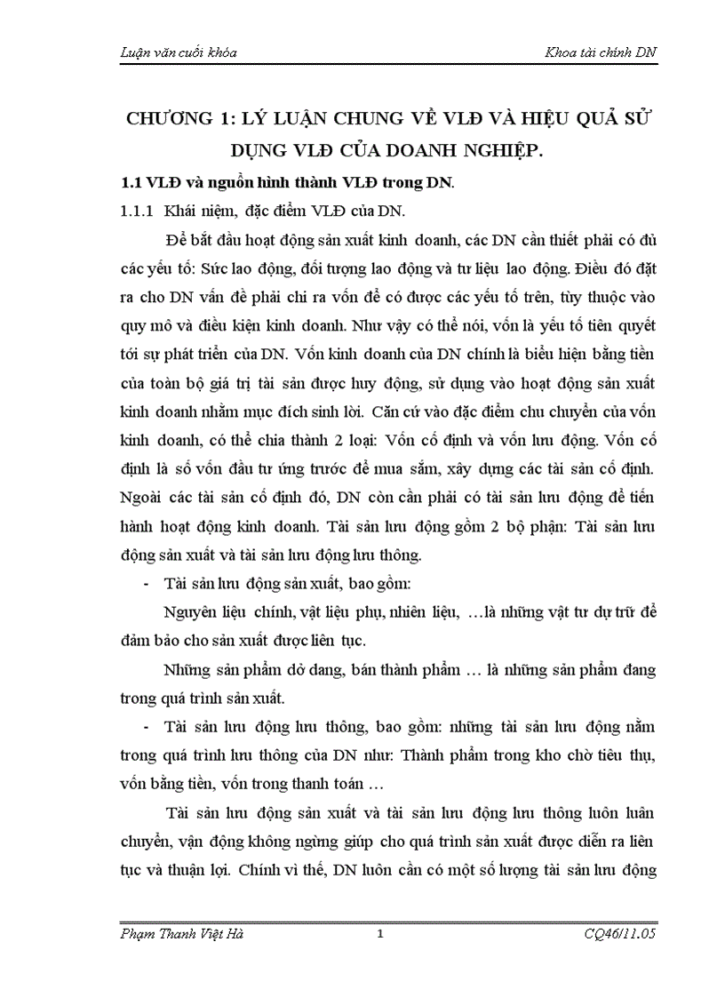 Thực trạng sử dụng vlđ và hiệu quả sử dụng vlđ tại công ty cổ phần cầu 11 THĂNG LONG