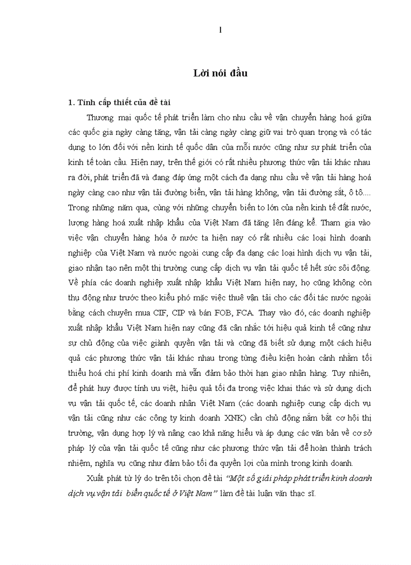 Một số giải pháp phát triển kinh doanh dịch vụ vận tải biển quốc tế ở Việt Nam 1