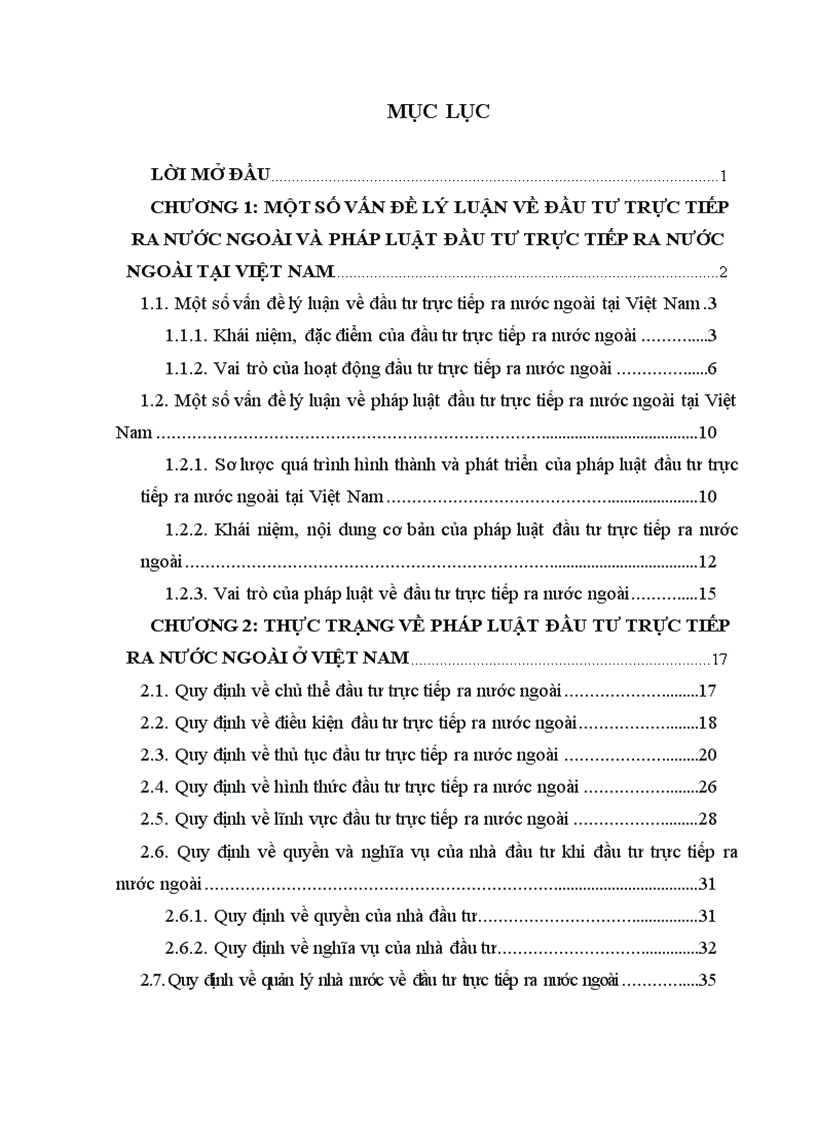 Pháp luật đầu tư trực tiếp ra nước ngoài ở Việt Nam Một số vấn đề lý luận và thực tiễn