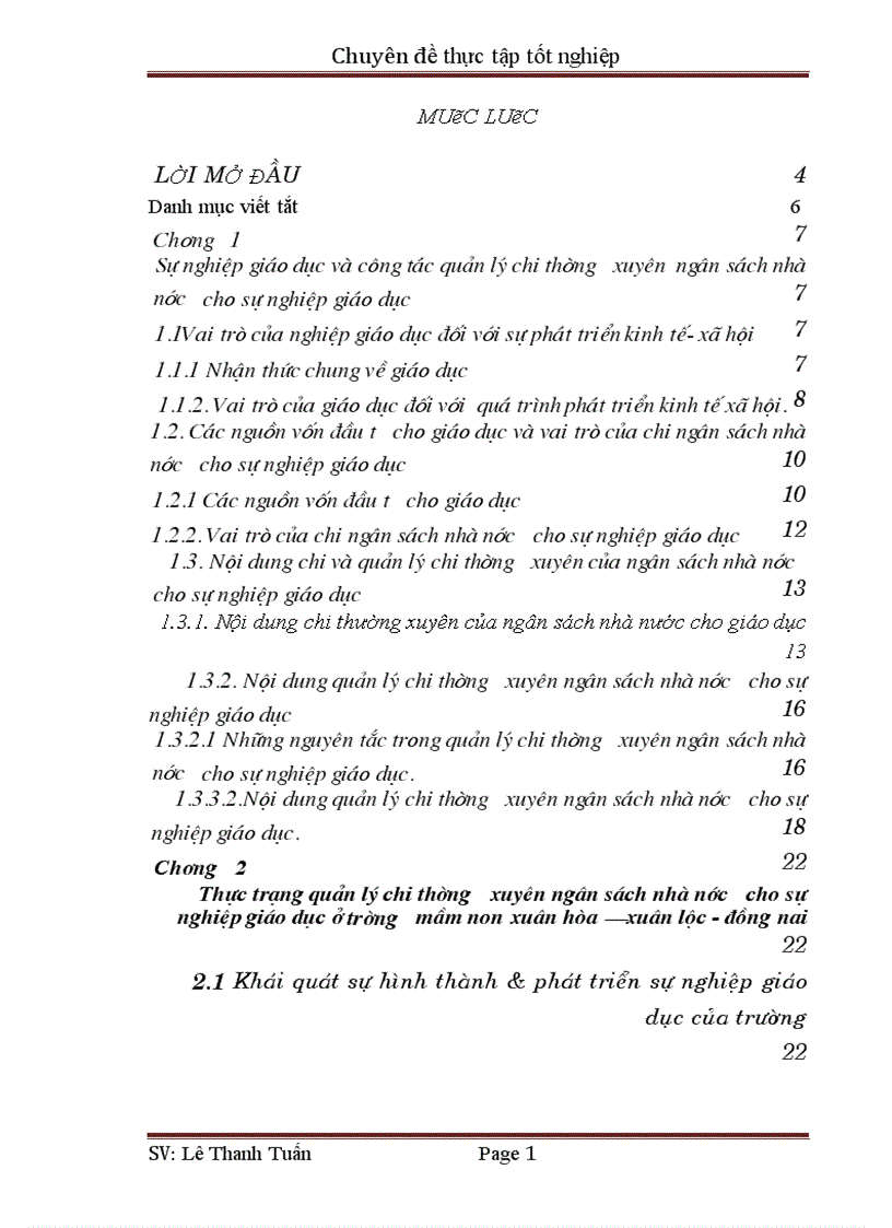 Giải pháp quản lý chi thường xuyên ngân sách nhà nước cho sự nghiệp giáo dục mầm non xuân hoà xuân lộc Đồng Nai