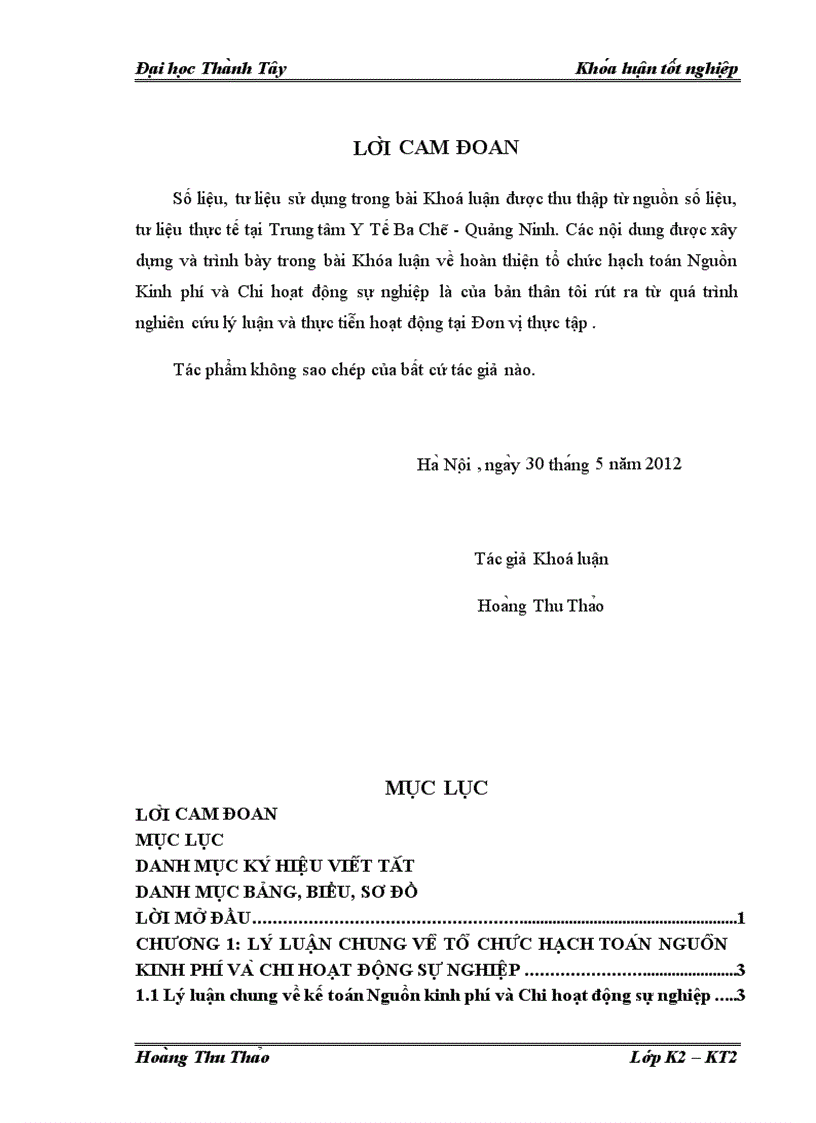 Tổ chức hạch toán Nguồn kinh phí và Chi hoạt động sự nghiệp tại Trung tâm Y Tế Ba Chẽ Quảng Ninh