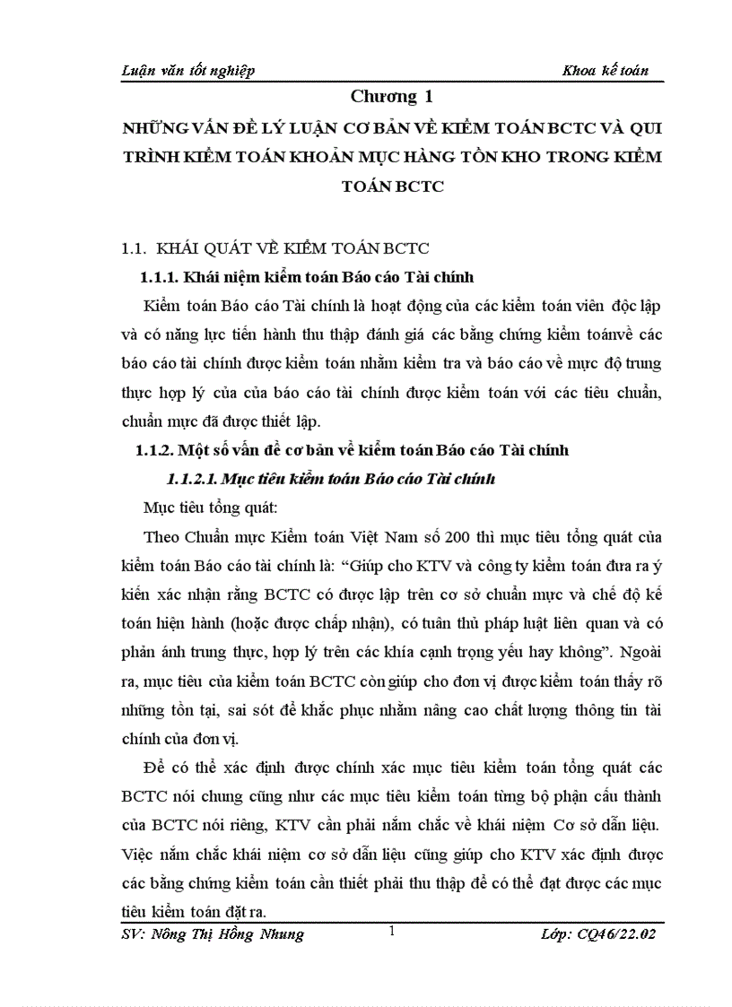Thực trạng qui trình kiểm toán khoản mục hàng tồn kho trong bctc do công ty tnhh tư vấn kế toán và kiểm toán việt nam thực hiện 3