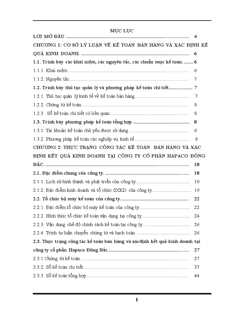 Thực trạng kế toán bán hàng và xác định kết quả kinh doanh tại công ty cổ phần Hapaco Đông Bắc 1