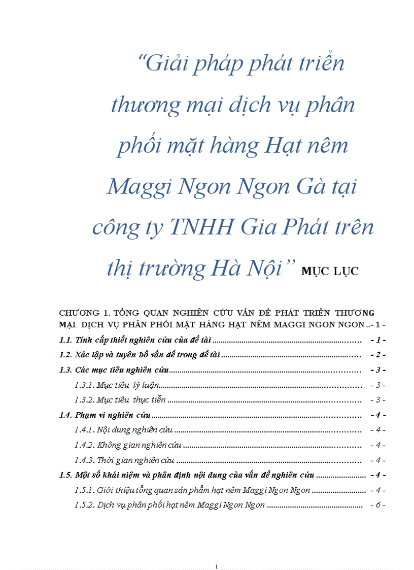 Giải pháp phát triển thương mại dịch vụ phân phối mặt hàng Hạt nêm Maggi Ngon Ngon Gà tại công ty TNHH Gia Phát trên thị trường Hà Nội 3