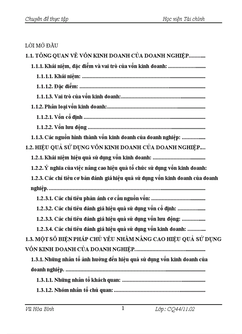 Các giải pháp tài chính chủ yếu nâng cao hiệu quả sử dụng vốn kinh doanh tại Công ty TNHH TM Long Liễu