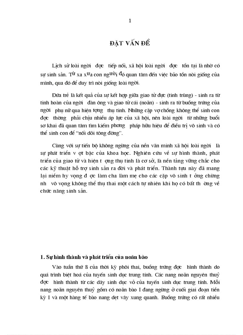 Sự hình thành phát triển của giao tử và hiện tượng thụ tinh