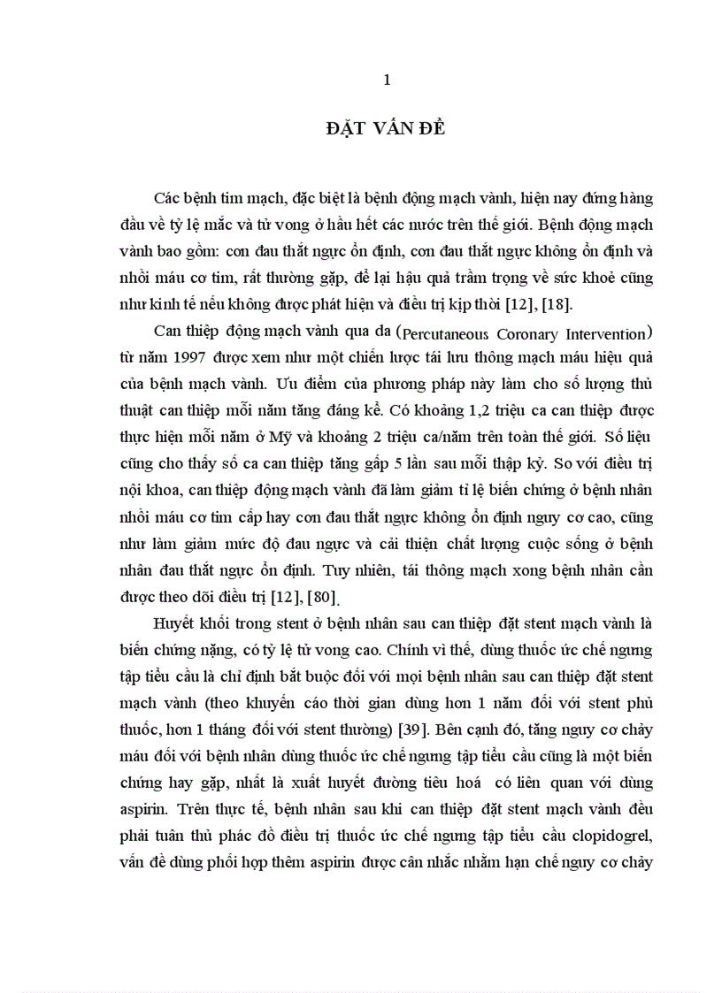 Nghiên cứu độ ngưng tập tiểu cầu ở bệnh nhân trước và sau can thiệp đặt stent động mạch vành