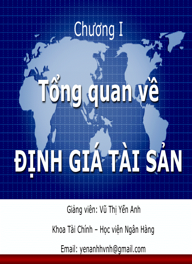 Bài giảng tổng quan về định giá tài sản