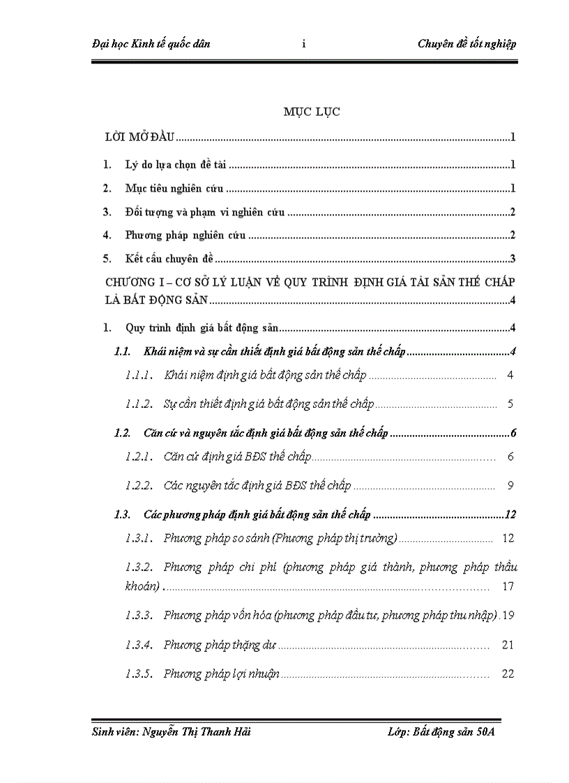 Quy trình định giá và quản lý tài sản thế chấp tại ngân hàng tmcp việt nam thịnh vượng vpbank