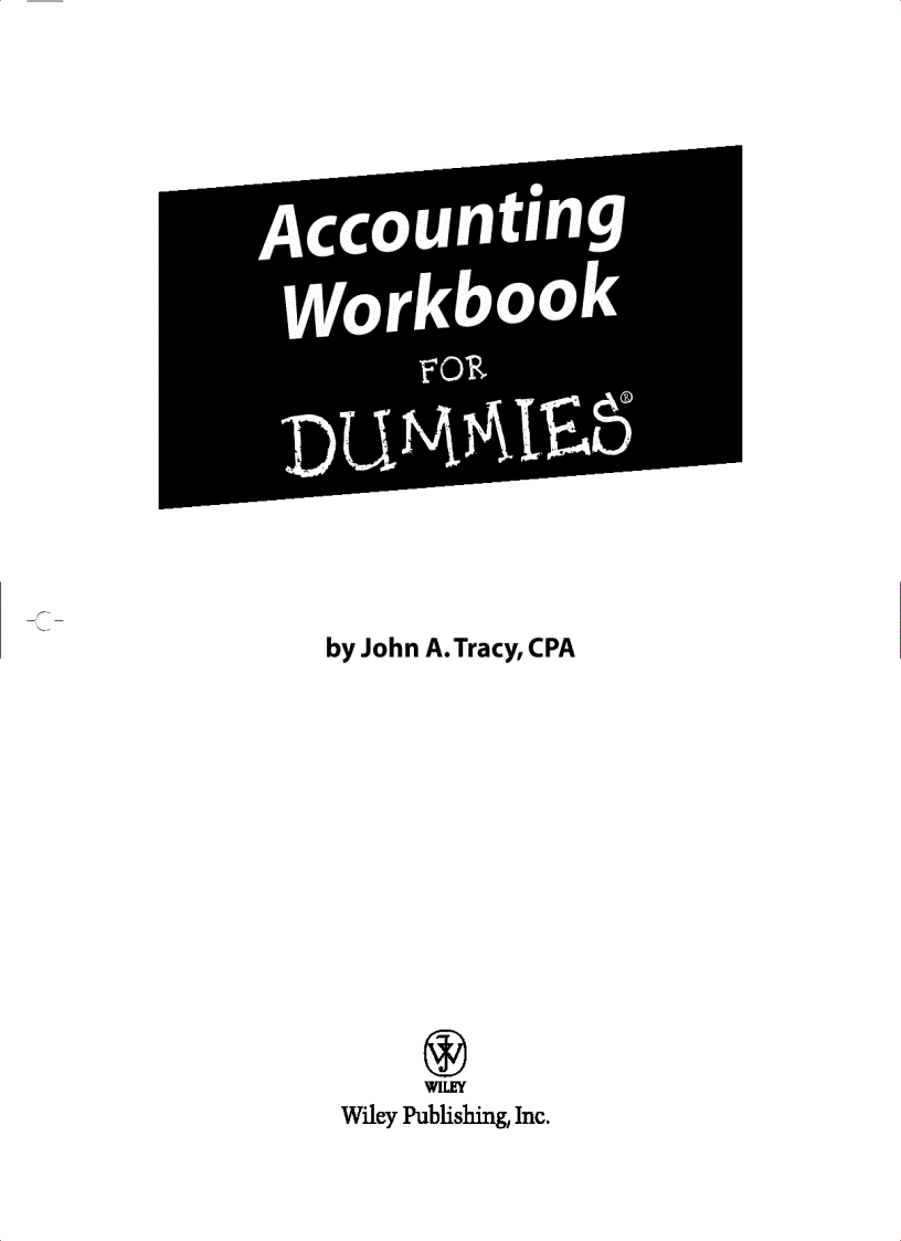 Accounting WorkBook for DUMmIES